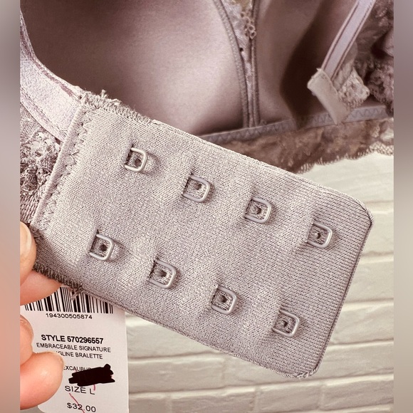 NWT Soma Signature Lace Longline Wireless Lined Bralette L Excalibur Grey #0465 - Picture 8 of 14